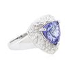 Image 2 : 14KT White Gold 5.22 ctw Tanzanite and Diamond Ring