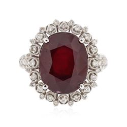 14KT White Gold 10.13 ctw Ruby and Diamond Ring