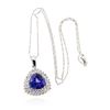 Image 1 : 14KT White Gold 8.83 ctw GIA Cert Tanzanite & Diamond Pendant with Chain