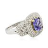 Image 2 : 14KT Two-Tone 2.07 ctw Tanzanite and Diamond Ring