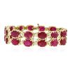 Image 1 : 14KT Yellow Gold 41.72 ctw Ruby and Diamond Bracelet