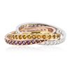 Image 2 : 14KT Tri Color Gold 0.72 ctw Amethyst, Citrine, and Diamond Ring