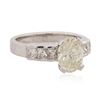 Image 2 : Platinum 2.81 ctw Oval Cut Diamond Ring
