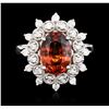 Image 1 : 14KT White Gold 4.30 ctw Spessartite Garnet and Diamond Ring