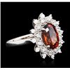 Image 2 : 14KT White Gold 4.30 ctw Spessartite Garnet and Diamond Ring