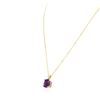 Image 3 : 14KT Yellow Gold 4.84 ctw Amethyst and Diamond Pendant With Chain
