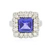 Image 1 : 14KT White Gold 4.23 ctw Tanzanite and Diamond Ring