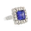 Image 2 : 14KT White Gold 4.23 ctw Tanzanite and Diamond Ring