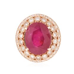 14KT Rose Gold 12.37 ctw Ruby and Diamond Ring