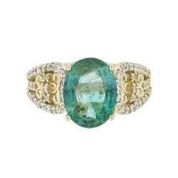 14KT Yellow Gold 2.47 ctw Emerald and Diamond Ring