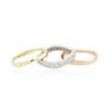 Image 3 : 14KT Tri-Color Gold 0.49 ctw Diamond Ring
