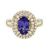 Image 1 : 14KT Yellow Gold 1.80 ctw Tanzanite and Diamond Ring