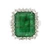 Image 1 : 14KT White Gold 9.16 ctw Emerald and Diamond Ring