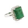 Image 2 : 14KT White Gold 9.16 ctw Emerald and Diamond Ring
