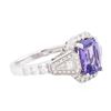 Image 2 : 14KT White Gold 1.94 ctw Tanzanite and Diamond Ring