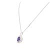 Image 3 : 14KT White Gold 5.01 ctw Tanzanite and Diamond Pendant With Chain