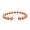 Image 3 : 14KT Rose Gold 16.91 ctw Coral and Diamond Bracelet