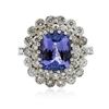 Image 1 : 14KT White Gold 3.35 ctw Tanzanite and Diamond Ring