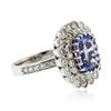 Image 2 : 14KT White Gold 3.35 ctw Tanzanite and Diamond Ring