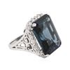 Image 2 : 14KT White Gold 31.13 ctw Topaz and Diamond Ring