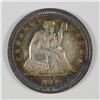 Image 1 : 1859 SEATED QUARTER AU-58 (AWESOME TONING)