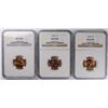 Image 1 : (2) 1954-S and (1) 1955-S LINCOLN CENTS NGC MS 66 RD