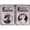 Image 1 : 2012-S AMERICAN SILVER EAGLE SET, NGC REVERSE PROOF PF-69 & PF-69 ULTRA CAMEO
