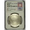 Image 1 : 2014 BASEBALL HALL OF FAME COMMEM SILVER DOLLAR NGC MS-70  LOU GEHRIG LABEL