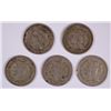 Image 1 : (5) 1867 THREE CENT NICKELS