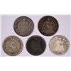 Image 1 : (5) SEATED HALF DIMES (54, 55, 56, 58, 58-O)