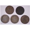 Image 1 : (5) 1853 SEATED DIMES