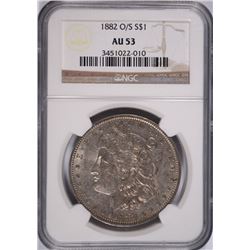 1882-O/S MORGAN SILVER DOLLAR, NGC  AU-53