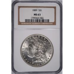 1889 MORGAN SILVER DOLLAR, NGC MS-63