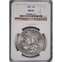 1896 MORGAN SILVER DOLLAR, NGC MS-63