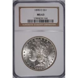 1898-O MORGAN SILVER DOLLAR, NGC MS-63