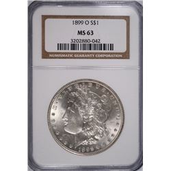 1899-O ,MORGAN SILVER DOLLAR, NGC MS-63