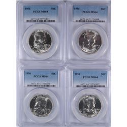 4 1956 FRANKLIN HALVES PCGS MS-64