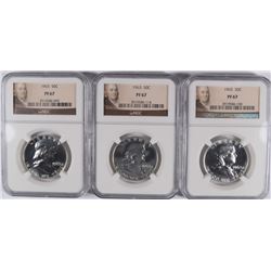 LOT OF ( 3 ) 1963 FRANKLIN HALF DOLLARS, NGC PROOF-67