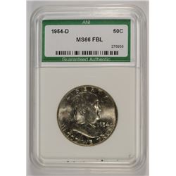 1954-D FRANKLIN HALF DOLLAR, ANI MS-66 FBL