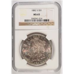 1882-S MORGAN DOLLAR NGC MS-65 NICELY TONED OBVERSE