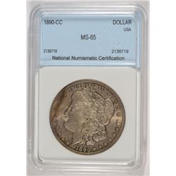 1890-CC MORGAN DOLLAR NNC MS-65