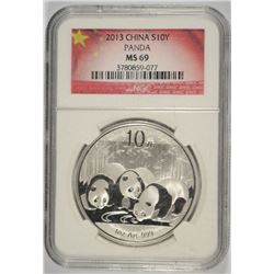 2013 CHINA PANDA NGC MS-69