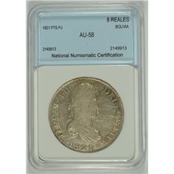 1821 PTS PJ 8 REALES BOLIVIA NNC AU-58