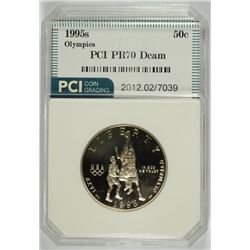 1995 S OLYMPICS BASKETBALL HALF DOLLAR PCI PF70 DCAM