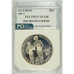 1995 P OLYMPICS PARALYMPICS DOLLAR PCI PR70 DCAM