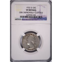1932-D WASHINGTON QUARTER NGC VF DETAILS