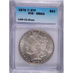1878 7/8TF MORGAN DOLLAR ICG MS-63