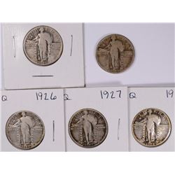 (5) STANDING LIBERTY QUARTER (25, 26, 27, 27-S, 28)