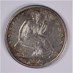 1873 SEATED HALF DOLLAR AU-55