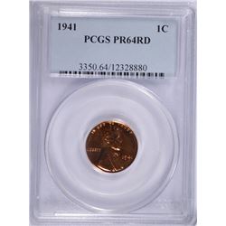 1941 PROOF LINCOLN CENT PCGS PR-64 RED !!!